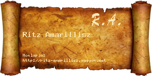 Ritz Amarillisz névjegykártya